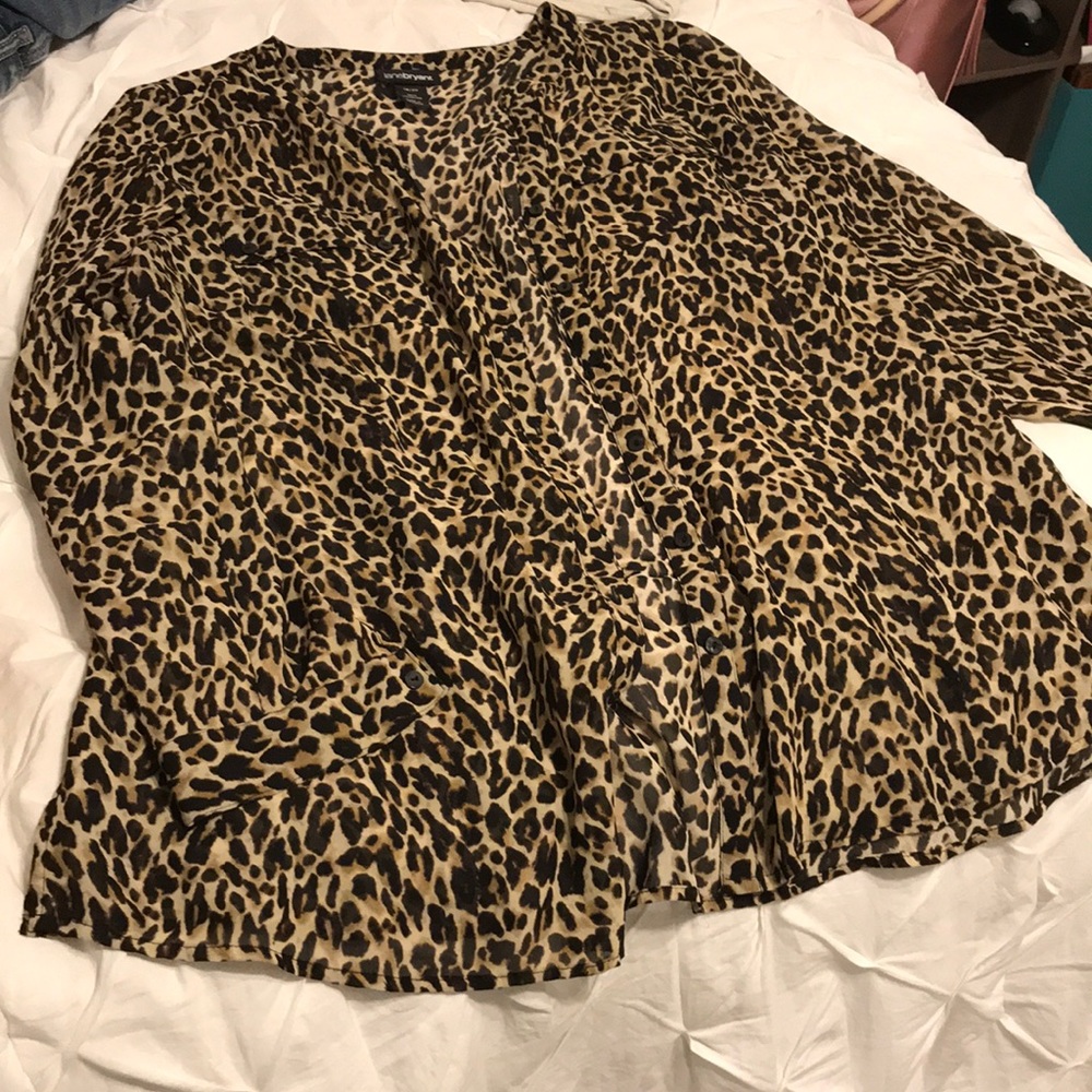Plus Size Blouse Cheetah Print